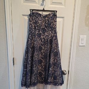Elegant Navy Lace Teens Formal Dress Sz 7/8
